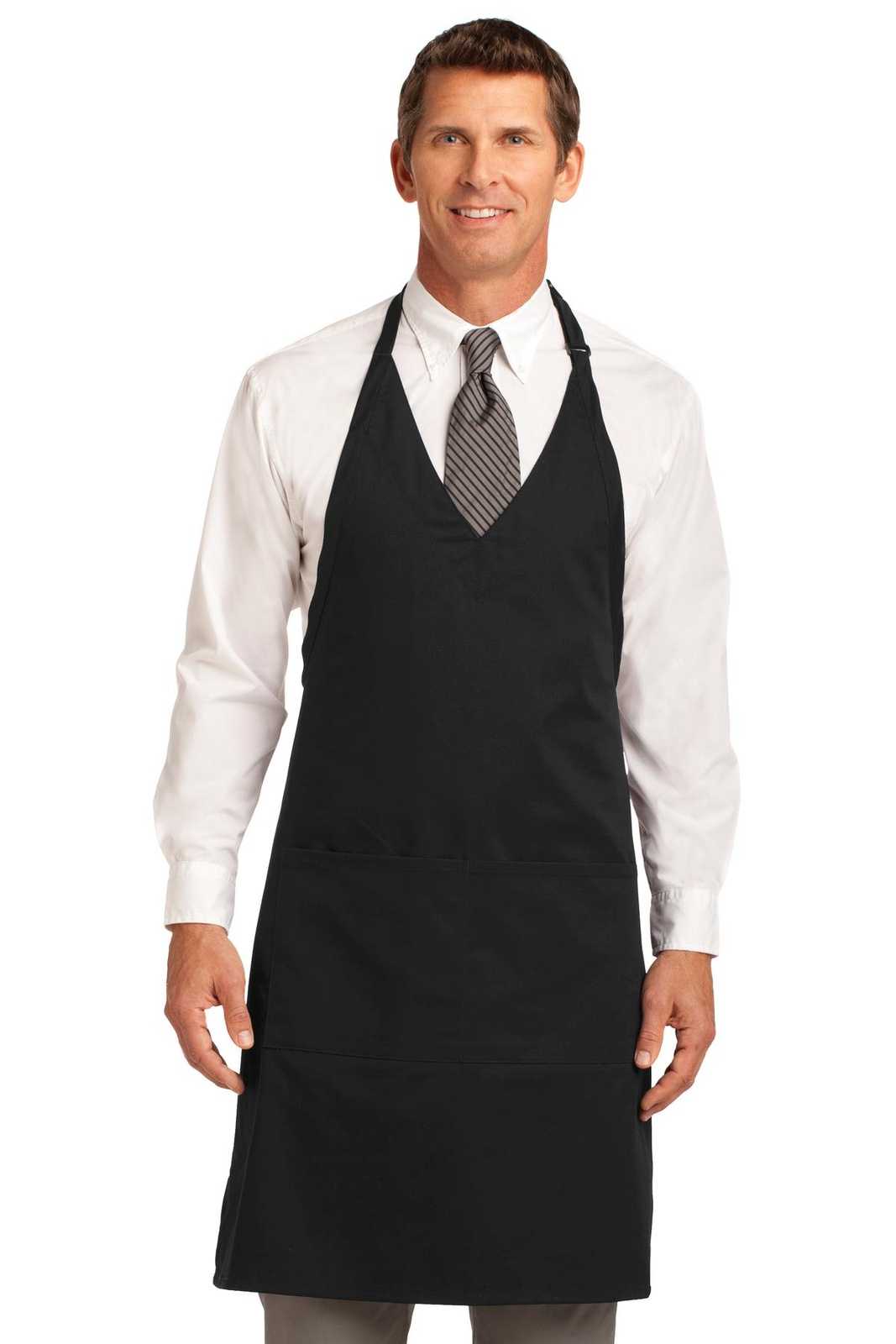 Port Authority A704 Easy Care Tuxedo Apron with Stain Release - Black - HIT a Double - 1