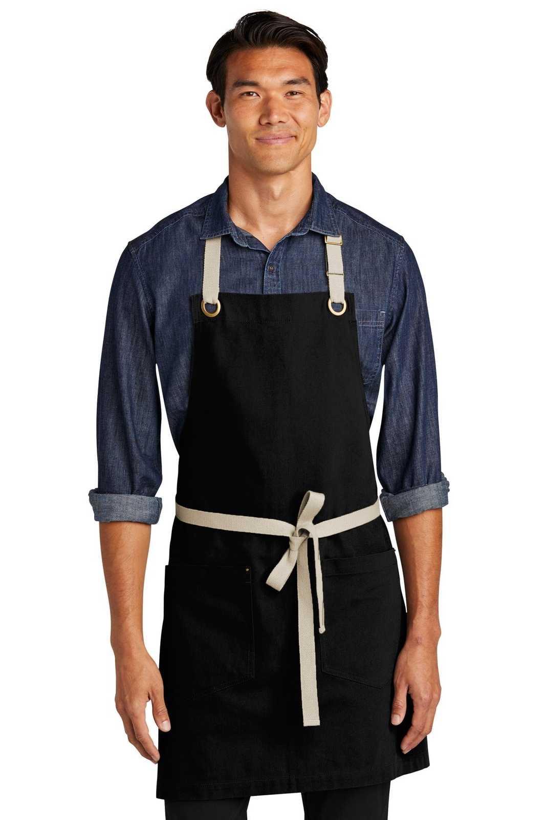 Port Authority A815 Canvas Full-Length Two-Pocket Apron - Black Stone - HIT a Double - 1