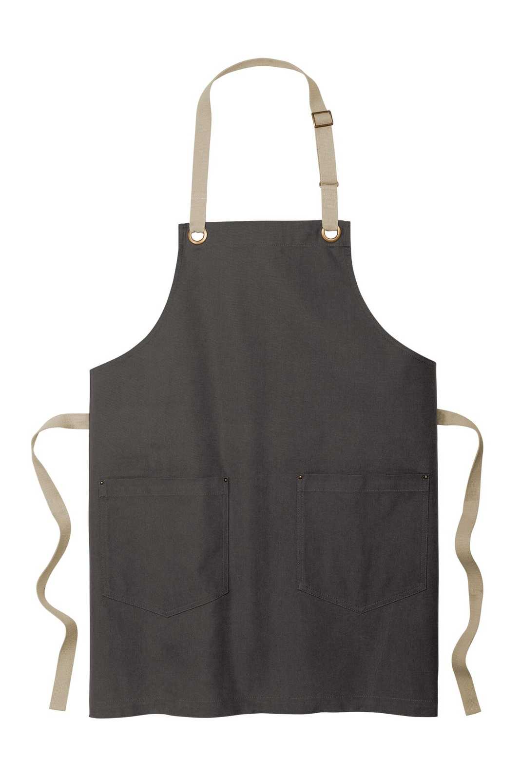 Port Authority A815 Canvas Full-Length Two-Pocket Apron - Magnet Stone - HIT a Double - 2