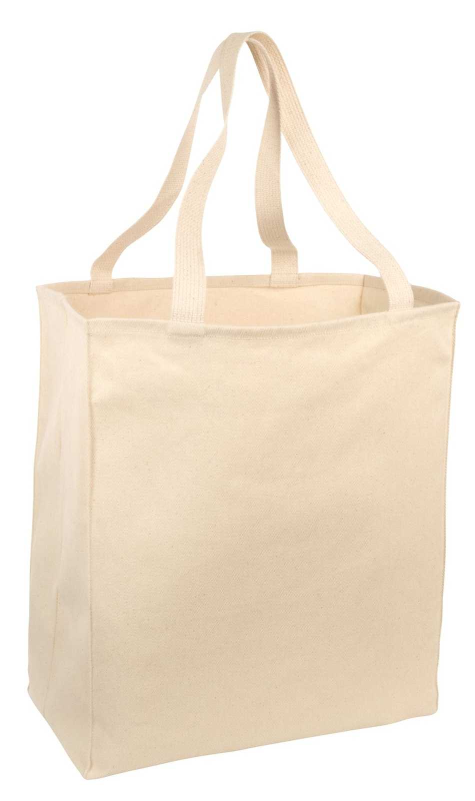 Port Authority B110 Over-The-Shoulder Grocery Tote - Natural - HIT a Double - 1