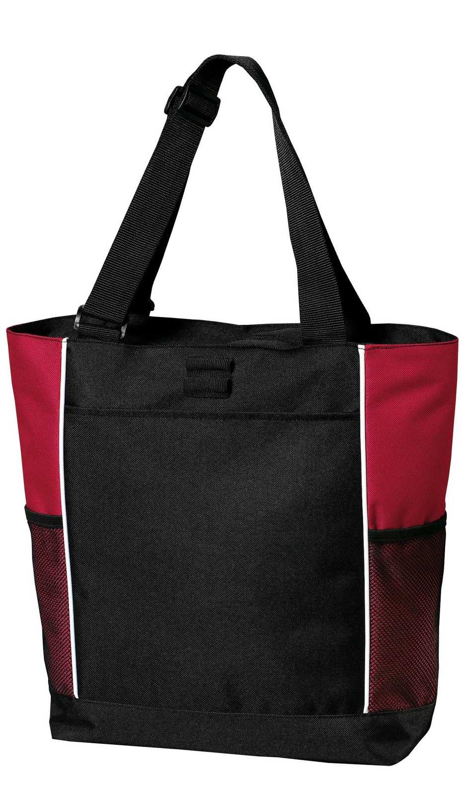 Port Authority B5160 Panel Tote - Black Red - HIT a Double - 1