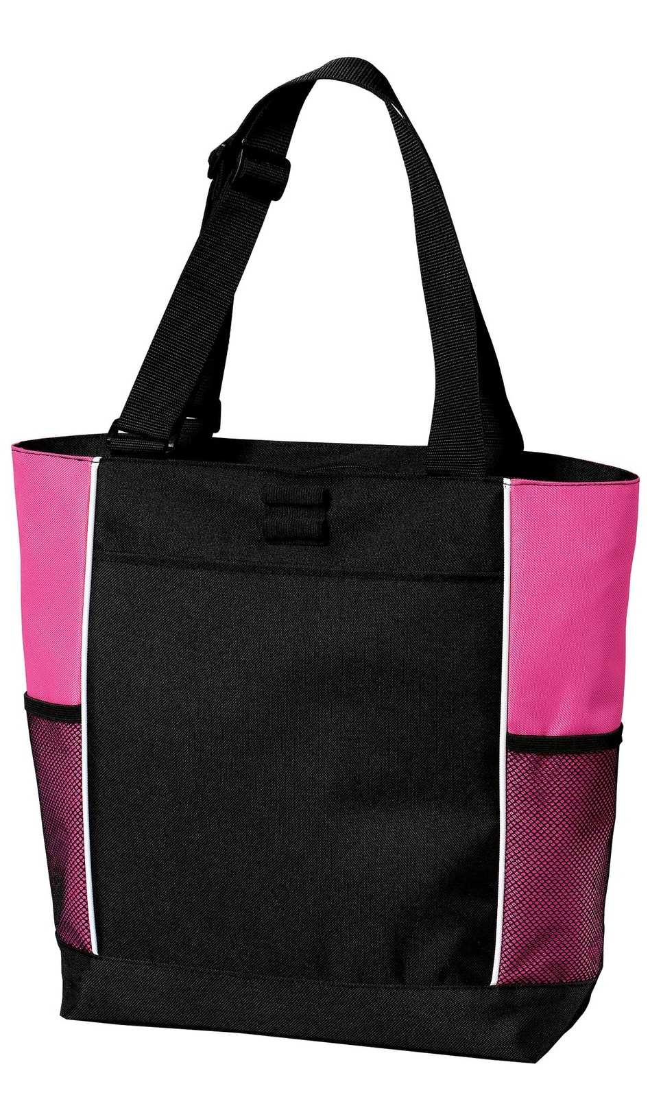 Port Authority B5160 Panel Tote - Black Tropical Pink - HIT a Double - 1