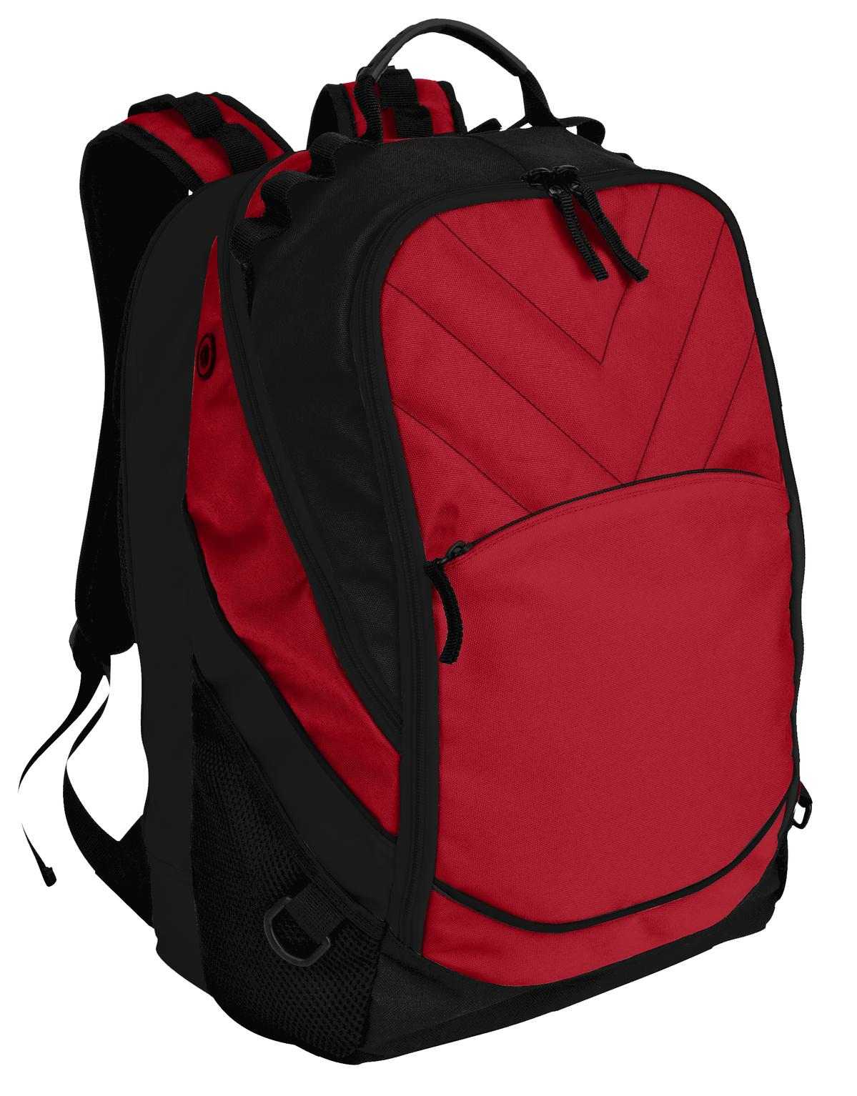 Port Authority BG100 Xcape Computer Backpack - Chili Red Black - HIT a Double - 1