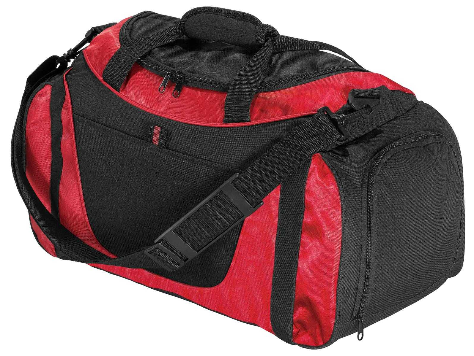 Port Authority BG1040 Small Two-Tone Duffel - Red Black - HIT a Double - 1