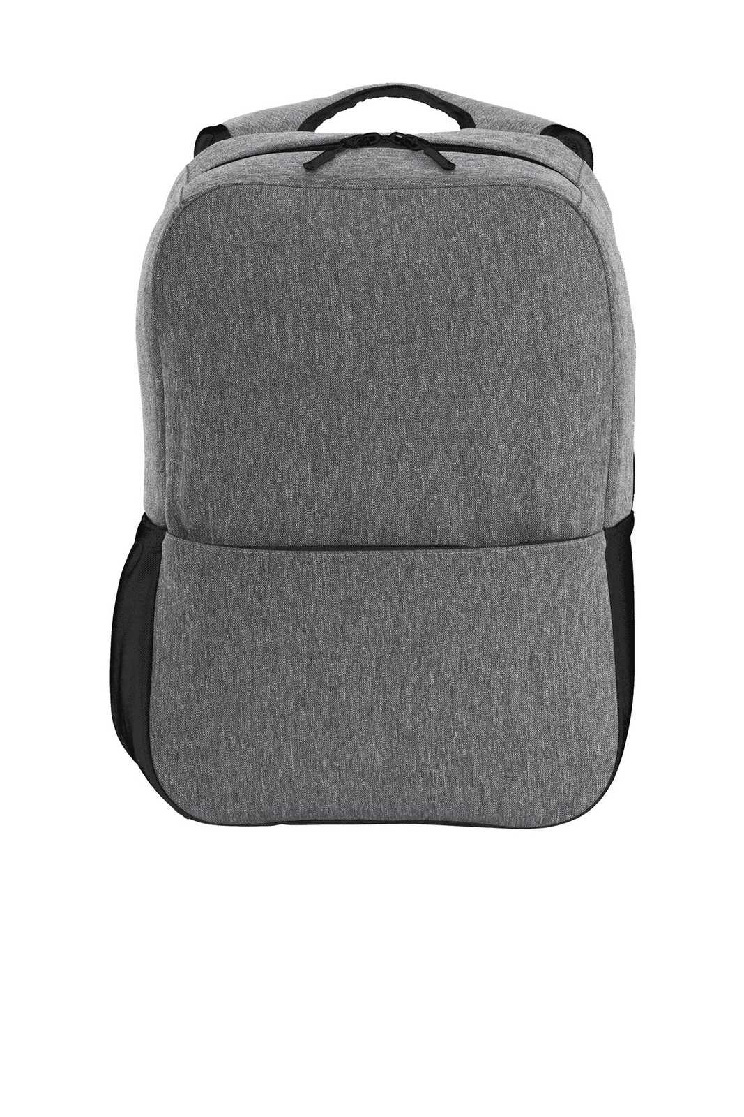 Port Authority BG218 Access Square Backpack - Heather Gray/ Black - HIT a Double - 1