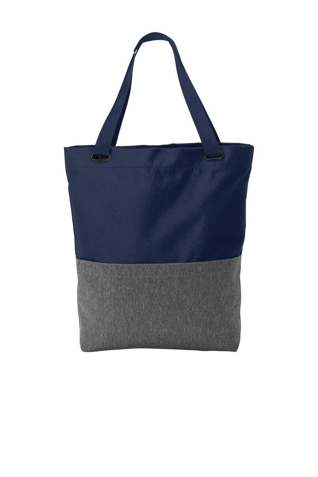 Port Authority BG418 Access Convertible Tote - Heather Gray/ River Blue Navy - HIT a Double - 1