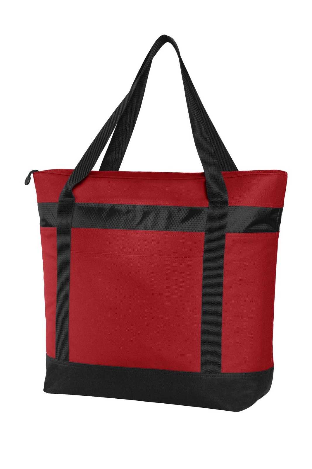 Port Authority BG527 Large Tote Cooler - Chili Red Black - HIT a Double - 1