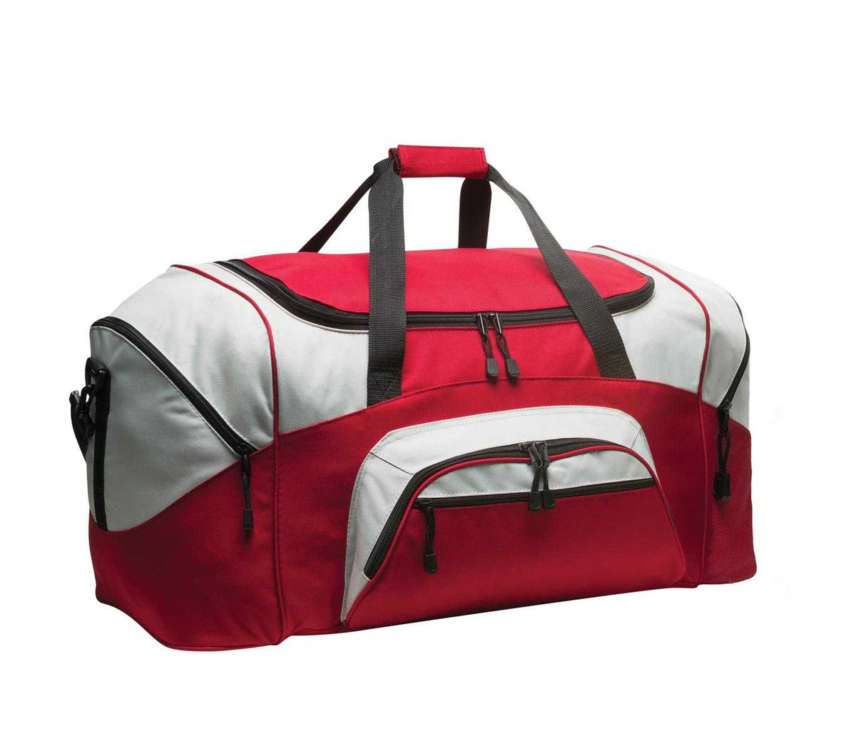 Port Authority BG99 Standard Colorblock Sport Duffel - Red Gray - HIT a Double - 1