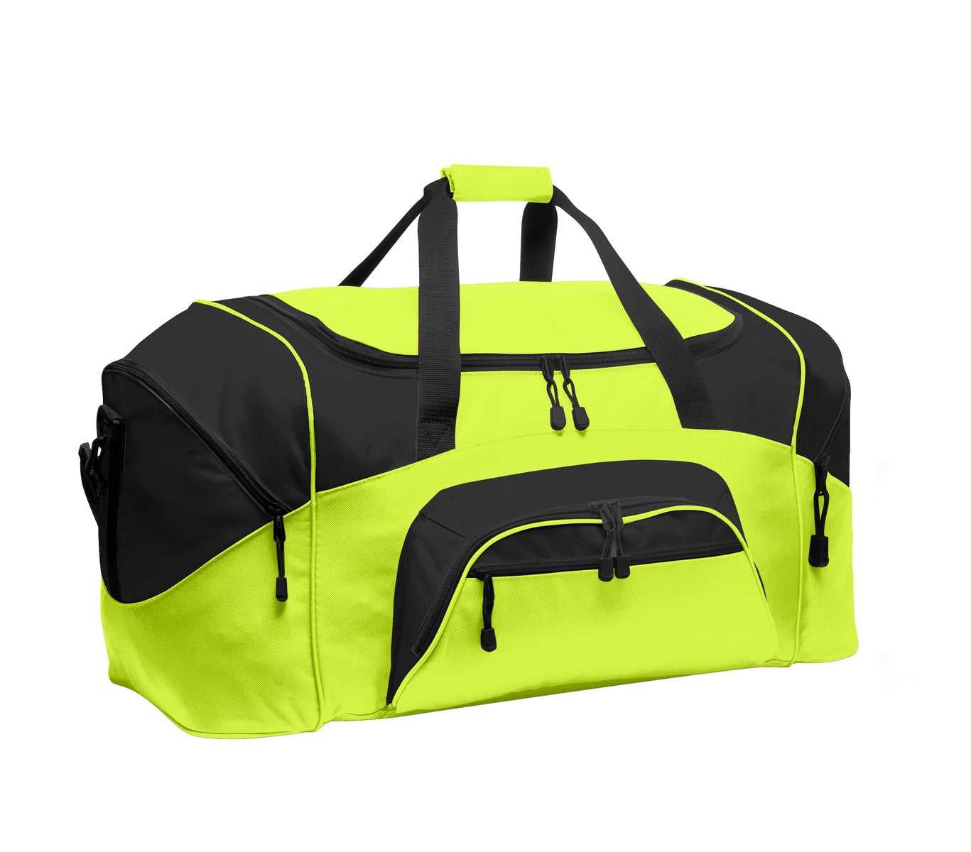 Port Authority BG99 Standard Colorblock Sport Duffel - Safety Yellow Black - HIT a Double - 1
