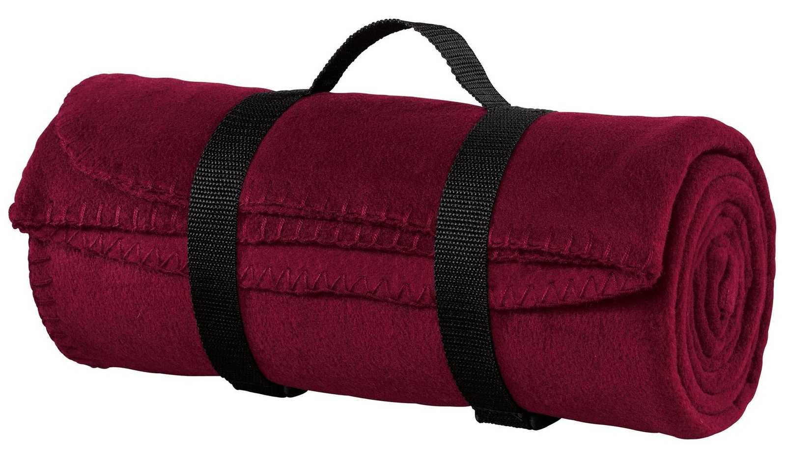 Port Authority BP10 Value Fleece Blanket with Strap - Maroon - HIT a Double - 1