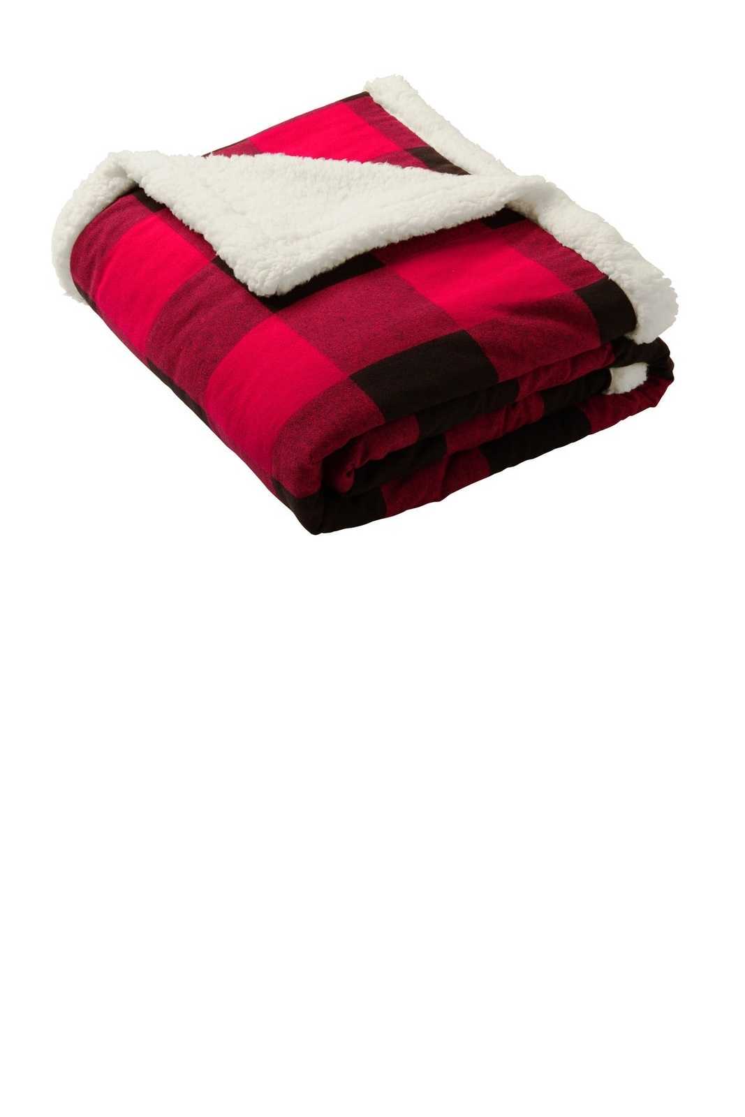 Port Authority BP43 Flannel Sherpa Blanket - Buffalo Plaid - HIT a Double - 1