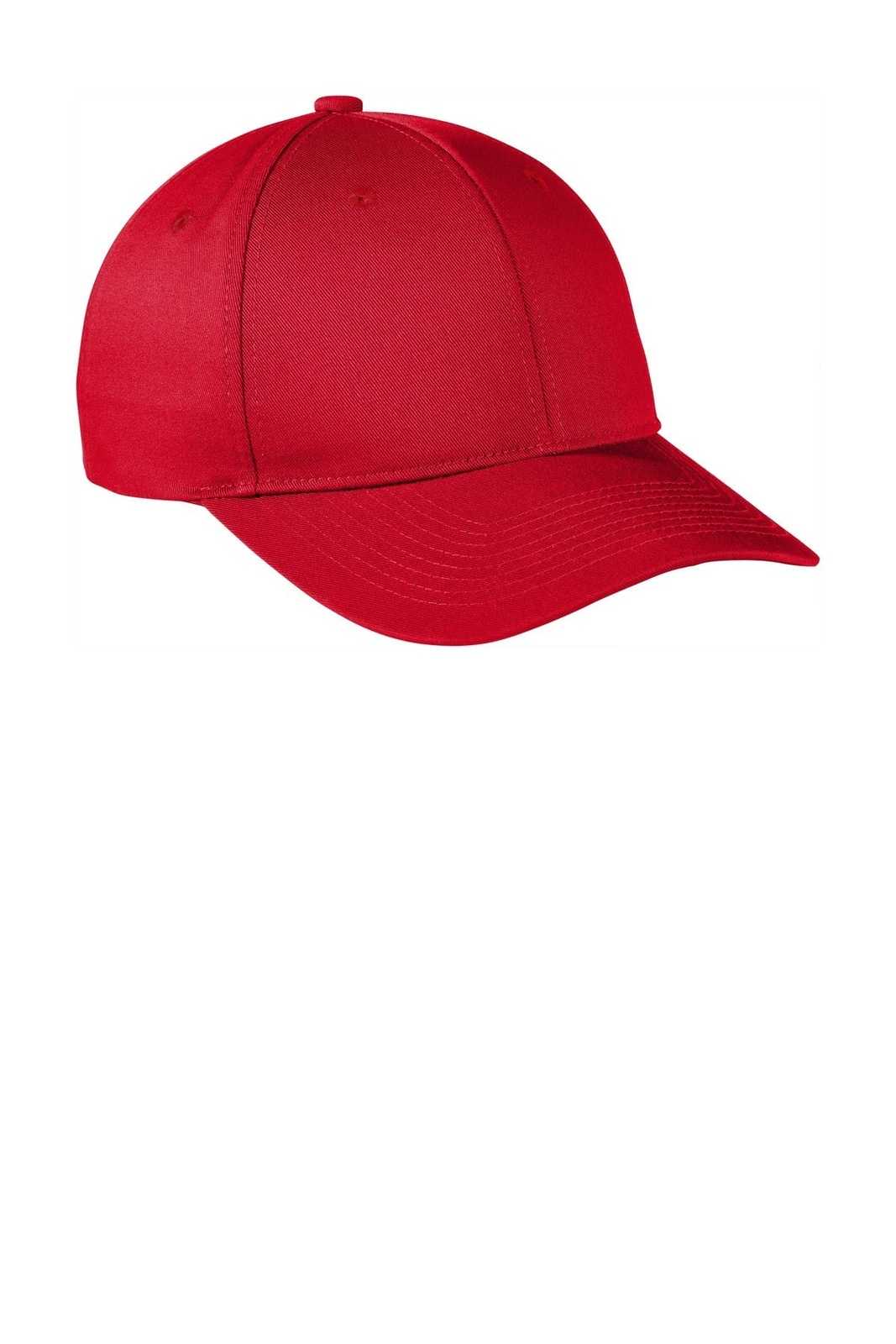 Port Authority C801 Snapback Fine Twill Cap - Red - HIT a Double - 1
