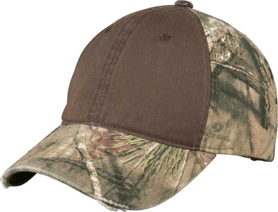 Port Authority C807 Camo Cap with Contrast Front Panel - Mossy Oak Break-Up Country Chocolate - HIT a Double - 1