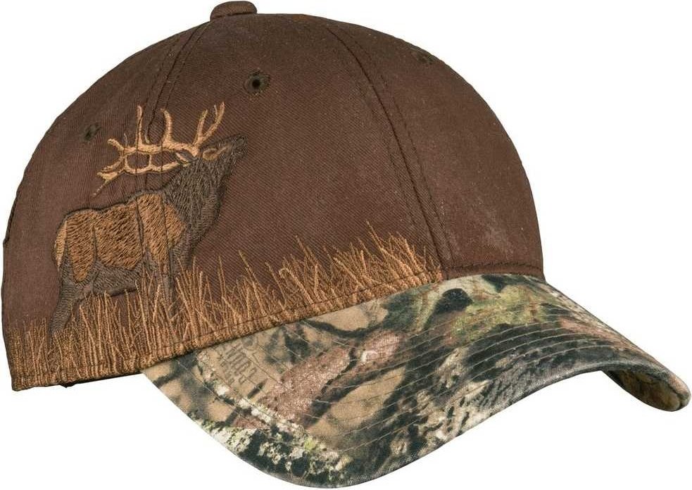 Port Authority C820 Embroidered Camouflage Cap - Mossy Oak Break-Up Country Chocolate Elk - HIT a Double - 1