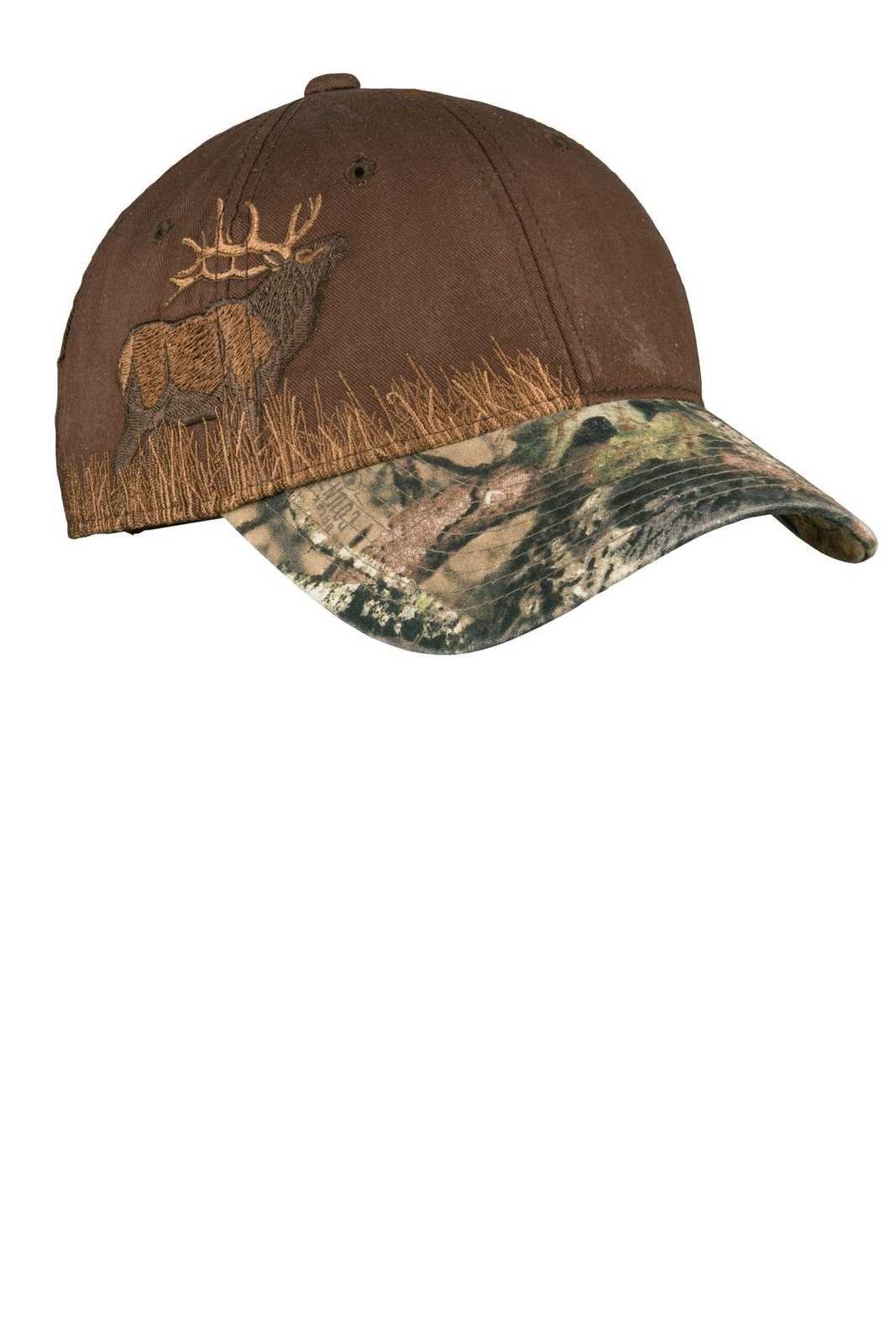 Port Authority C820 Embroidered Camouflage Cap - Mossy Oak Break-Up Country Chocolate Elk - HIT a Double - 1