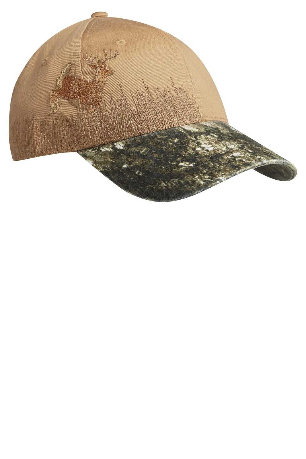 Port Authority C820 Embroidered Camouflage Cap - Mossy Oak New Break-up Tan Deer - HIT a Double - 1
