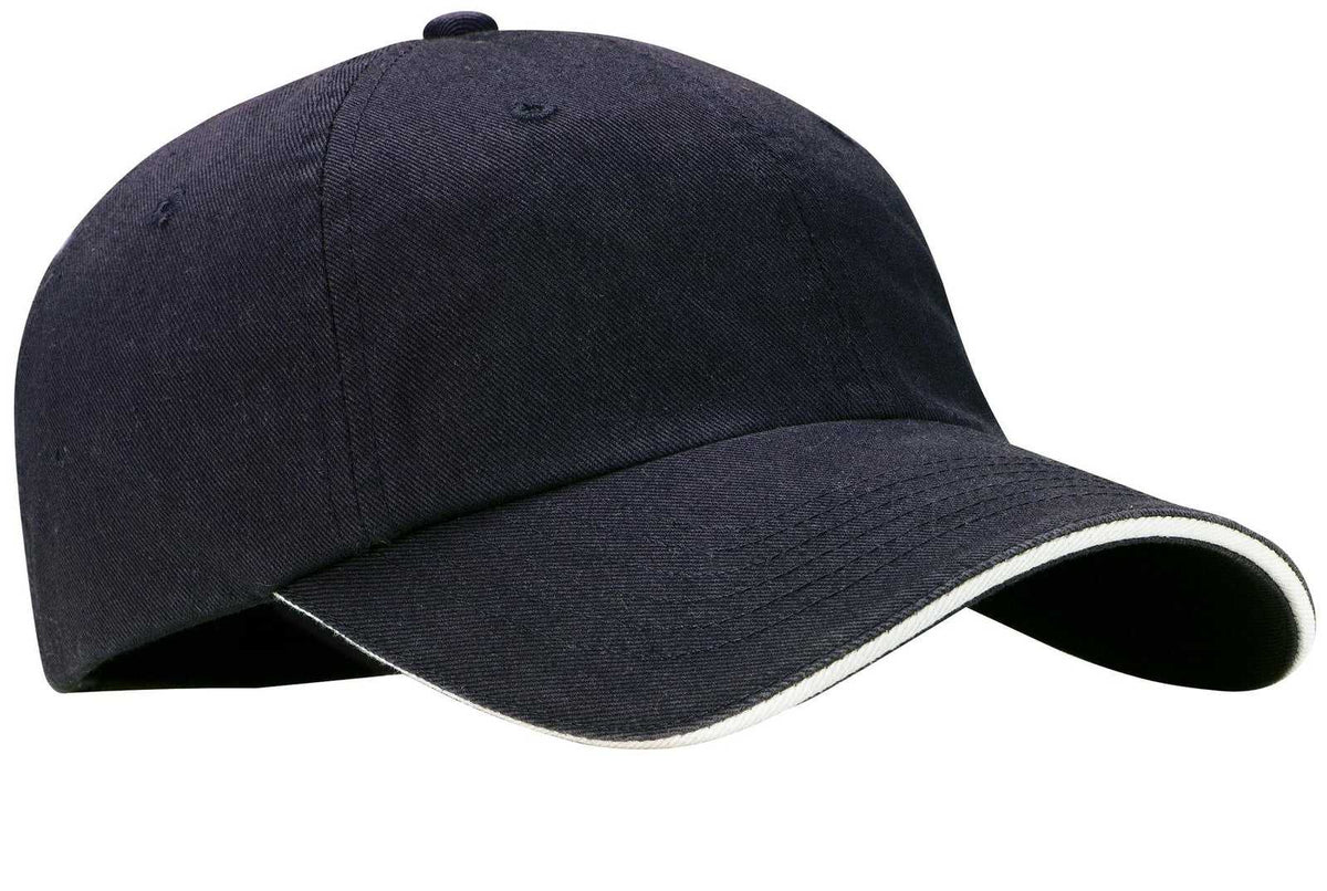 Port Authority C830 Sandwich Bill Cap with Striped Closure - Classic Navy White - HIT a Double - 1