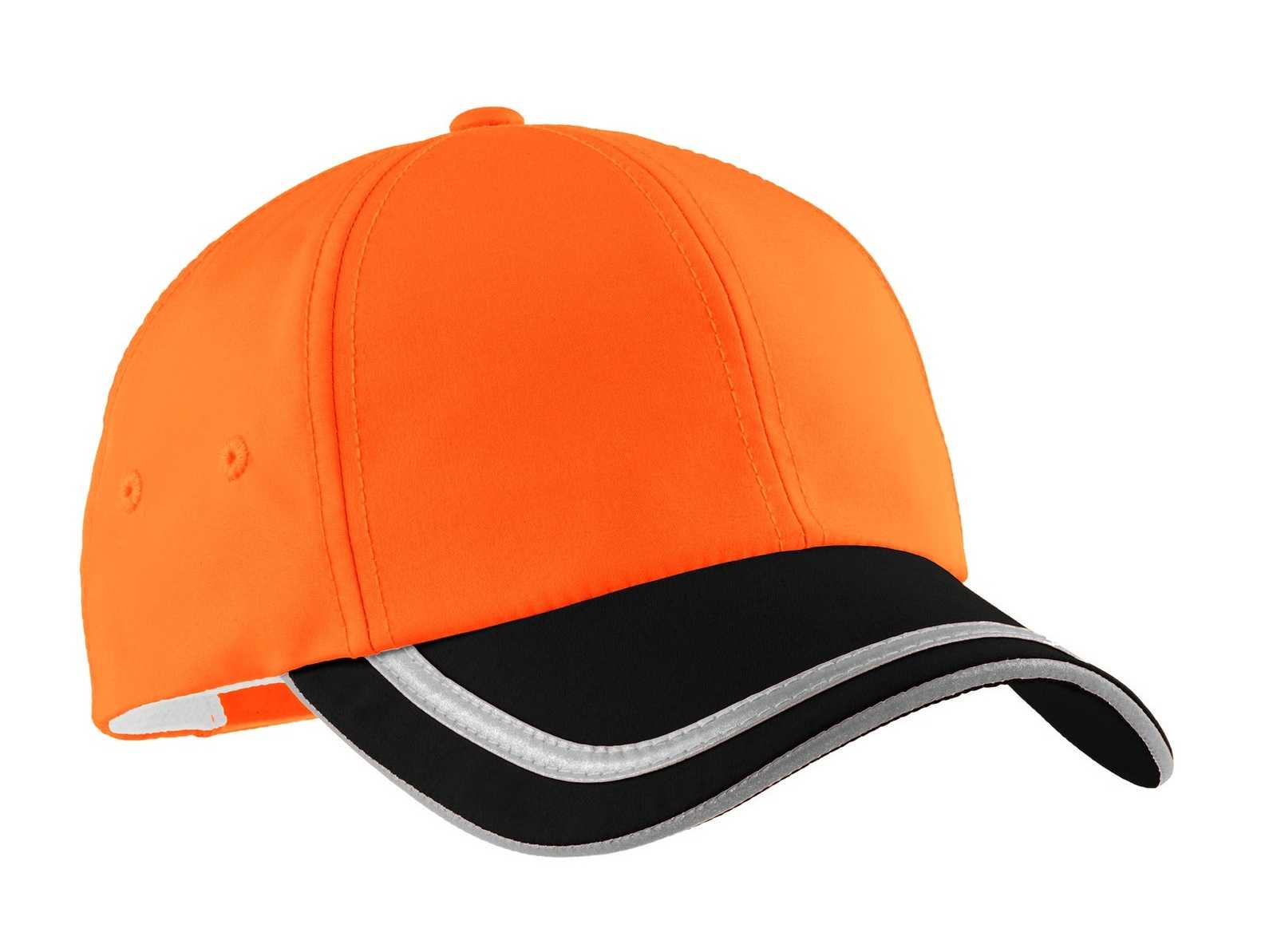 Port Authority C836 Enhanced Visibility Cap - Safety Orange Black - HIT a Double - 1