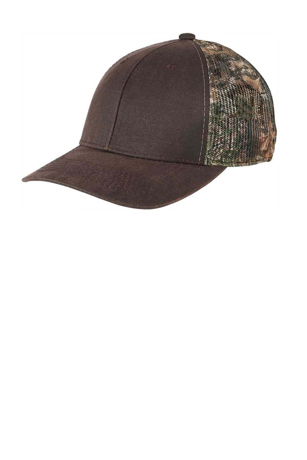 Port Authority C891 Pigment Print Camouflage Mesh Back Cap - Realtree Edge Brown - HIT a Double - 1