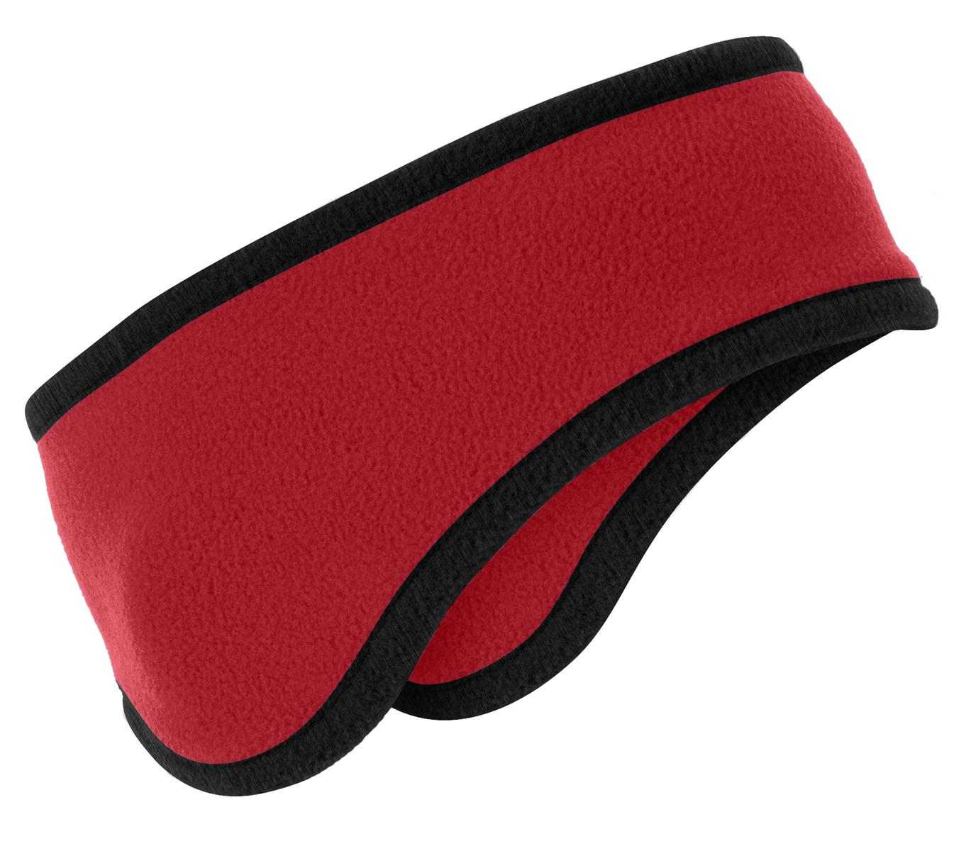 Port Authority C916 Two-Color Fleece Headband - Red - HIT a Double - 1