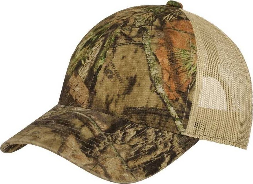 Port Authority C929 Unstructured Camouflage Mesh Back Cap - Mossy Oak Break Up Country Tan - HIT a Double - 1