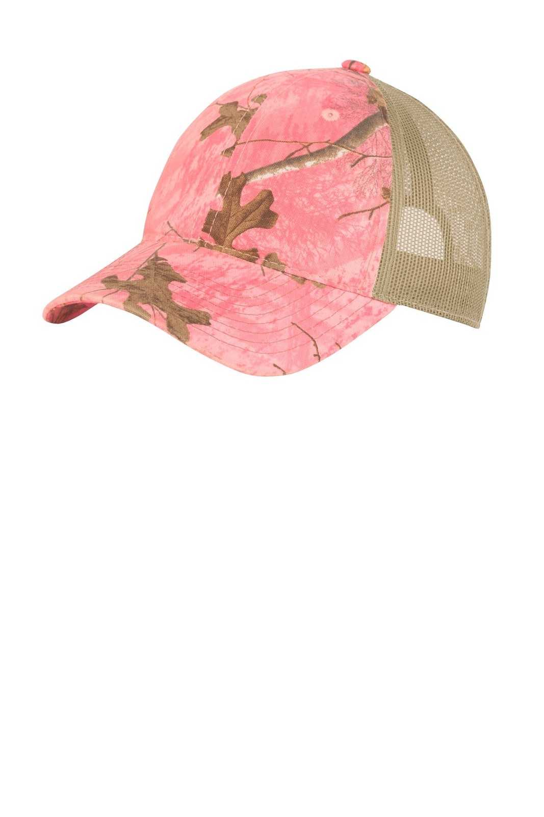 Port Authority C929 Unstructured Camouflage Mesh Back Cap - Realtree Xtra Pink Tan - HIT a Double - 1