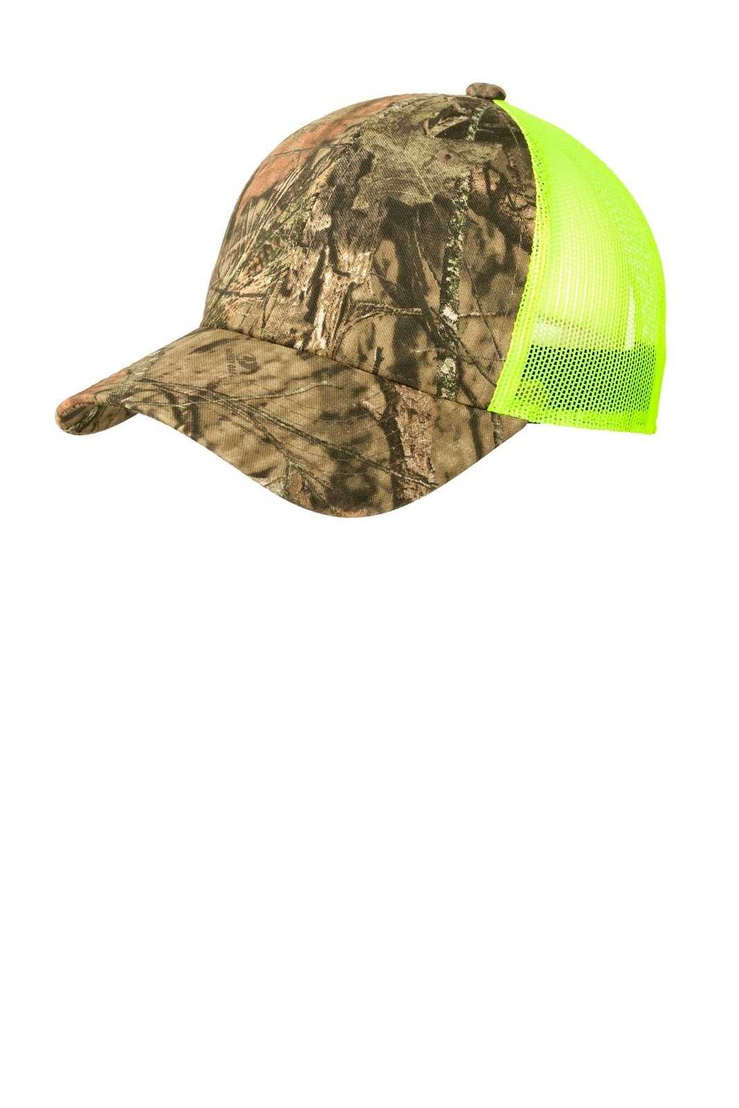 Port Authority C930 Structured Camouflage Mesh Back Cap - Mossy Oak Break-Up Country Neon Yellow - HIT a Double - 1