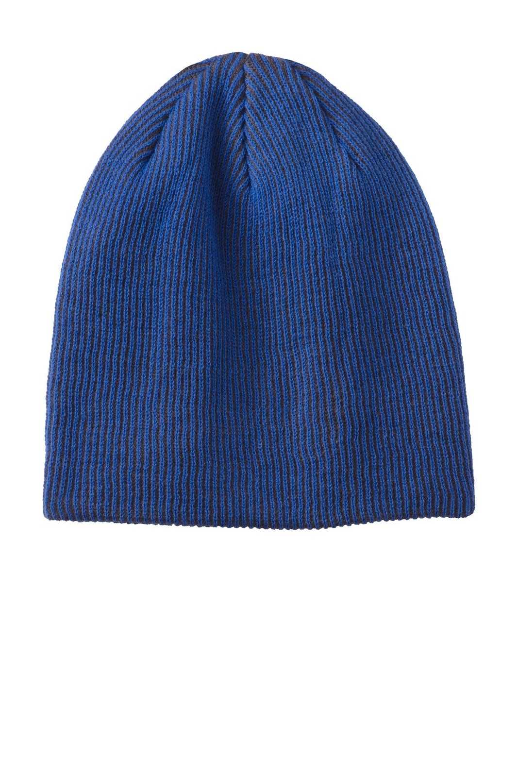 Port Authority C935 Rib Knit Slouch Beanie - Radiant Royal Iron Gray - HIT a Double - 1