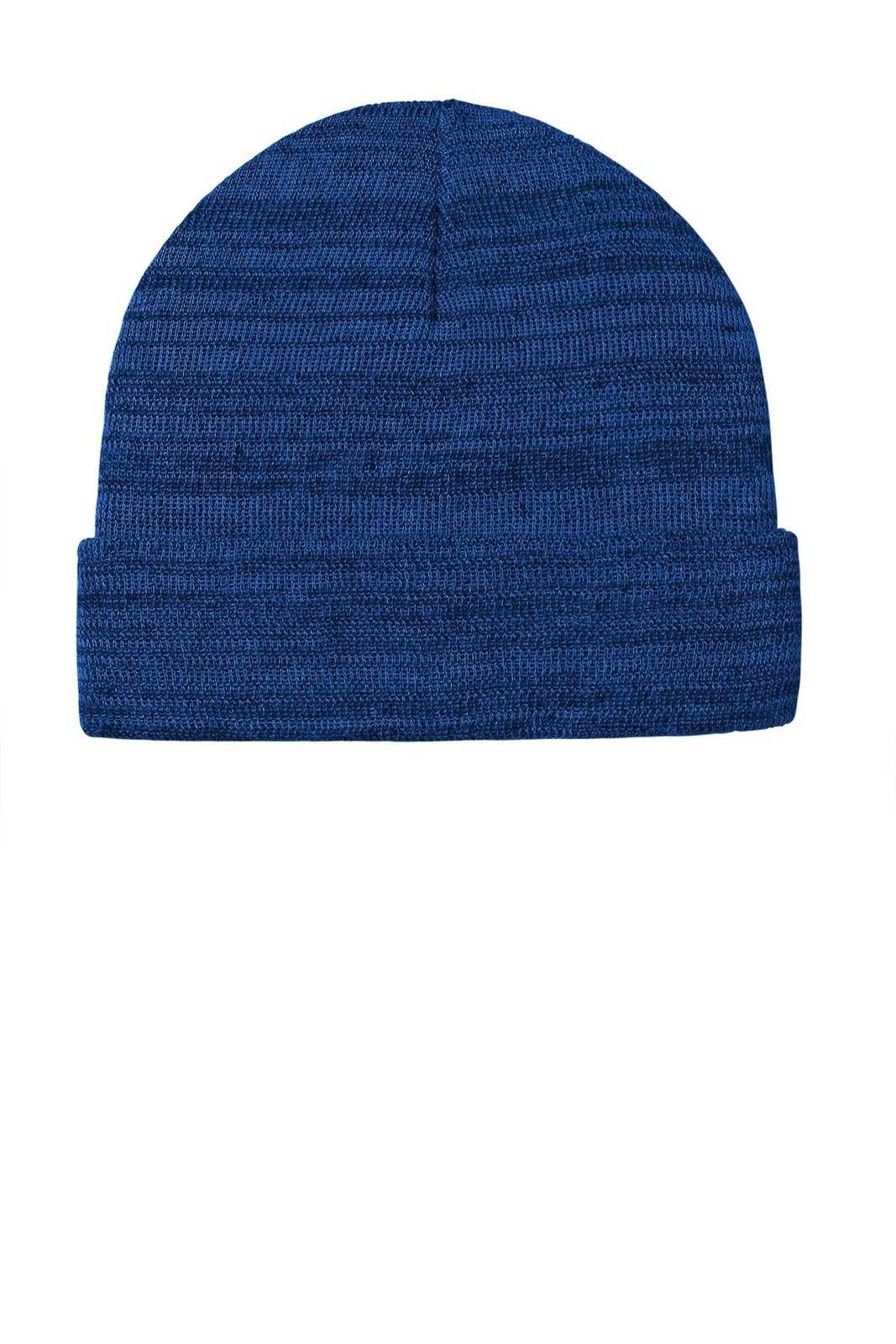 Port Authority C939 Knit Cuff Beanie - True Royal Heather - HIT a Double - 1