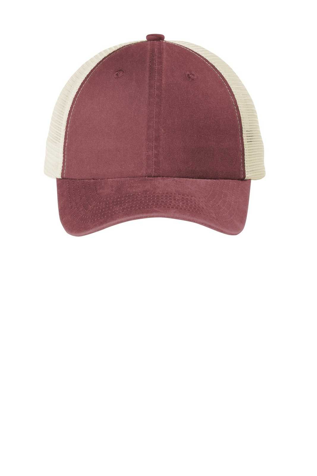 Port Authority C943 Beach Wash Mesh Back Cap - Red Rock/ Stone - HIT a Double - 1