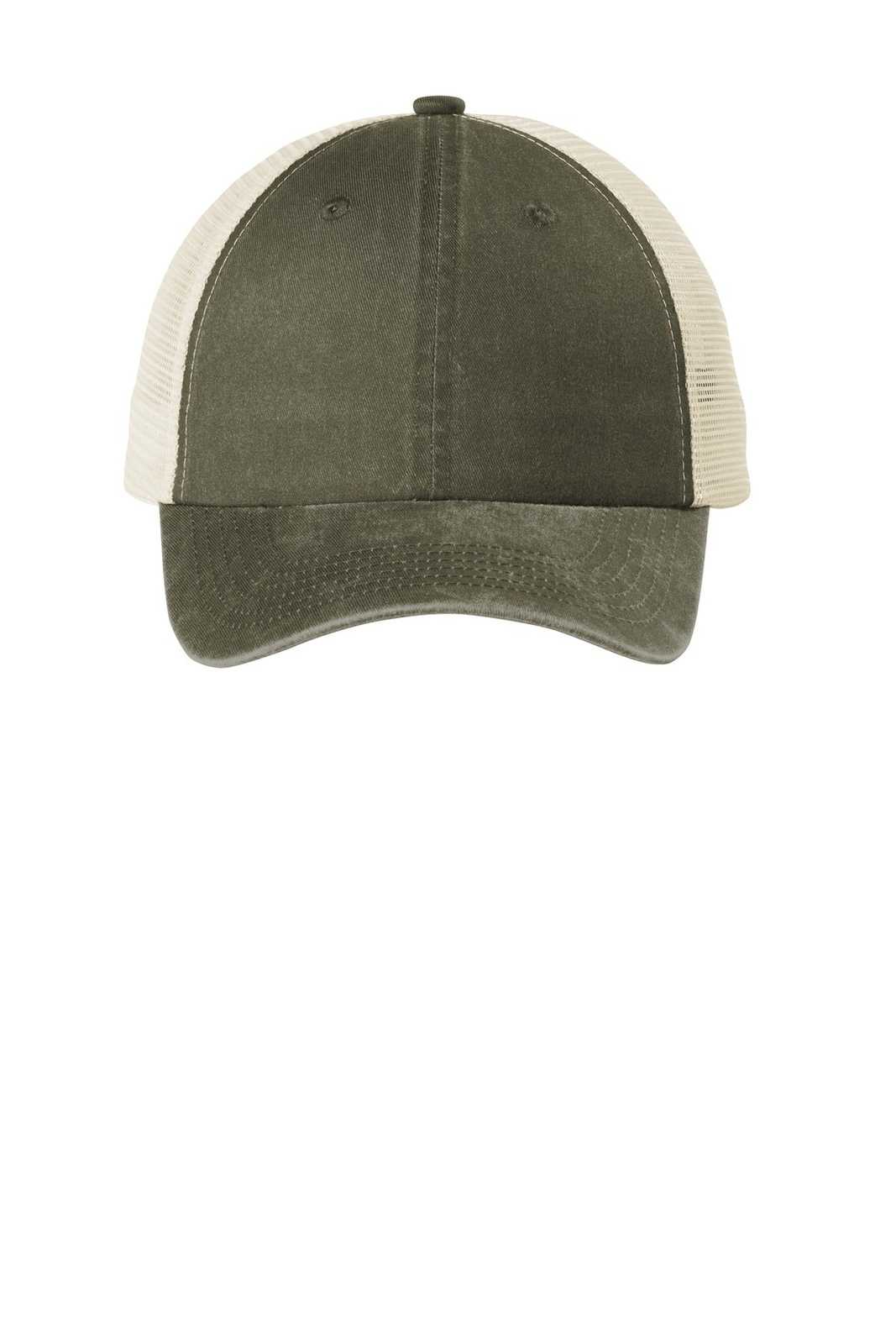 Port Authority C943 Beach Wash Mesh Back Cap - Taupe/ Stone - HIT a Double - 1