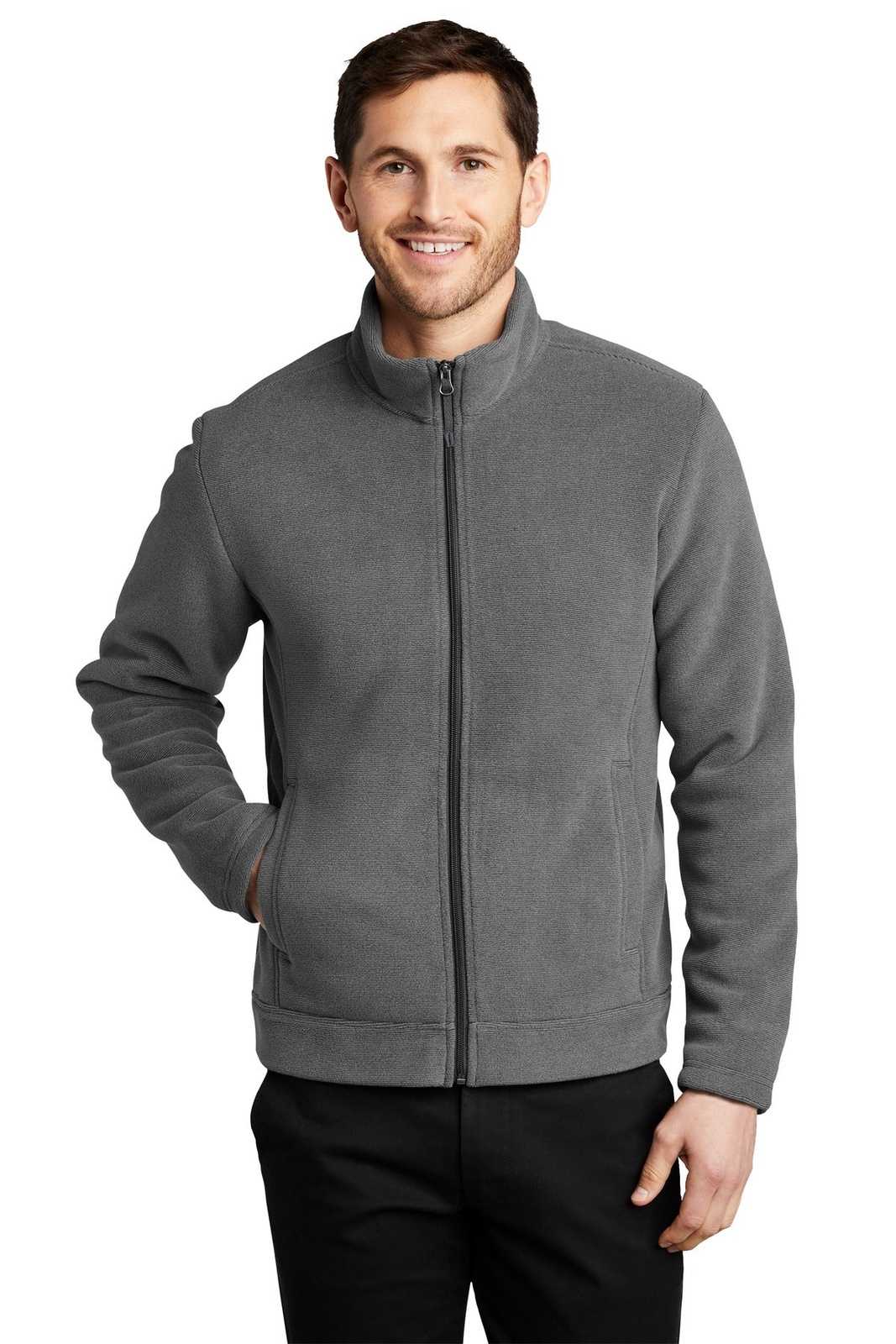 Port Authority F211 Ultra Warm Brushed Fleece Jacket - Gusty Gray/ Sterling Gray - HIT a Double - 1