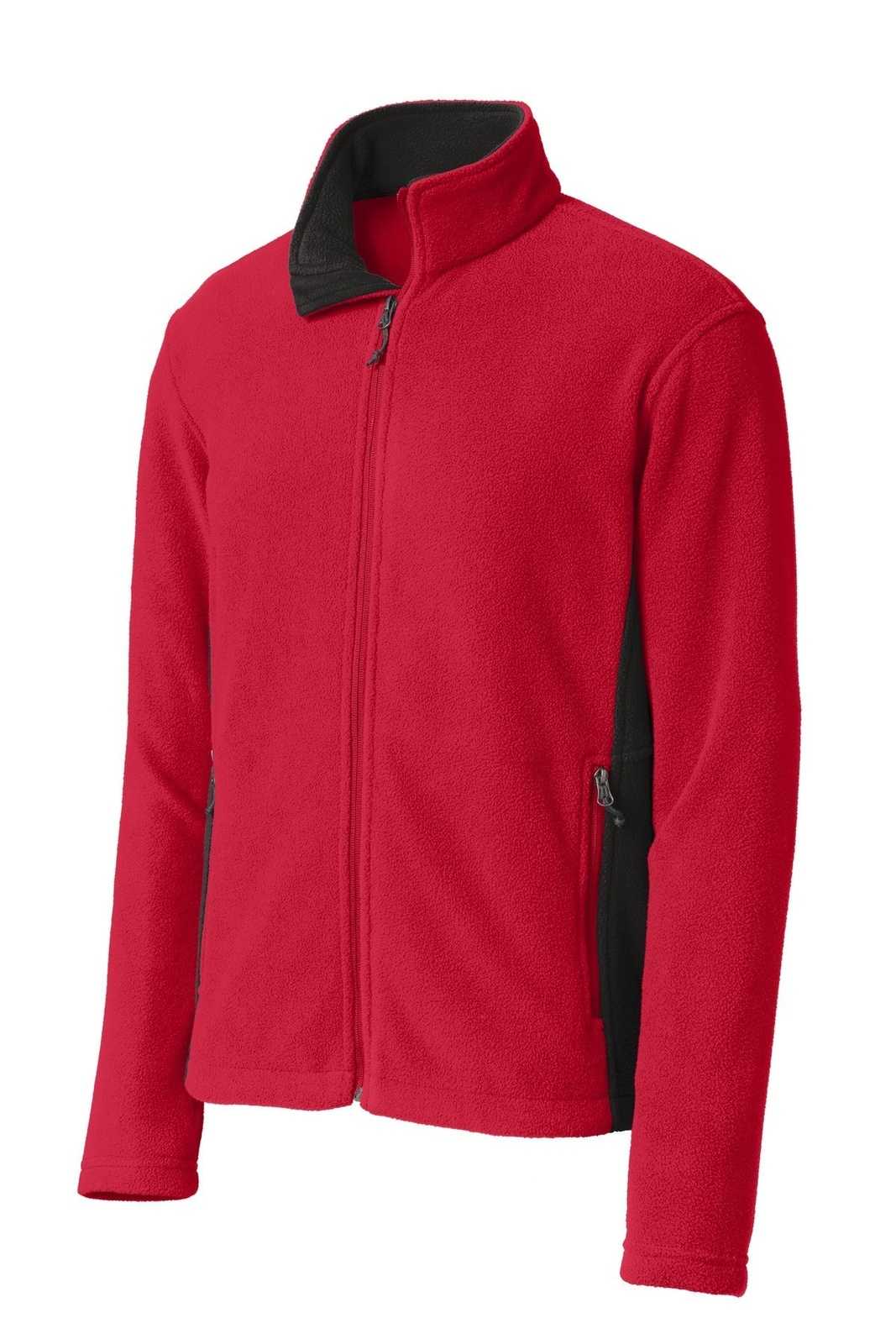 Port Authority F216 Colorblock Value Fleece Jacket - Rich Red Black - HIT a Double - 5