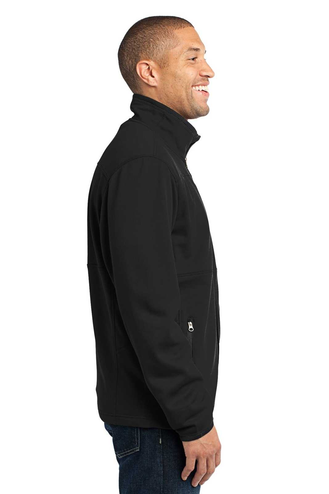 Port Authority F222 Pique Fleece Jacket - Black - HIT a Double - 3