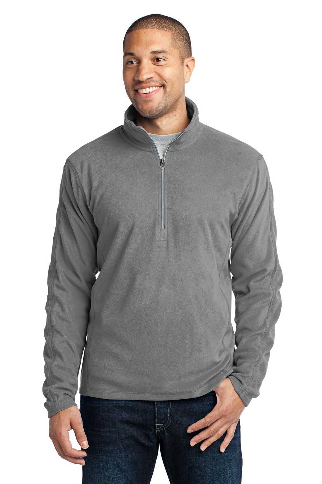 Port Authority F224 Microfleece 1/2-Zip Pullover - Pearl Gray - HIT a Double - 1