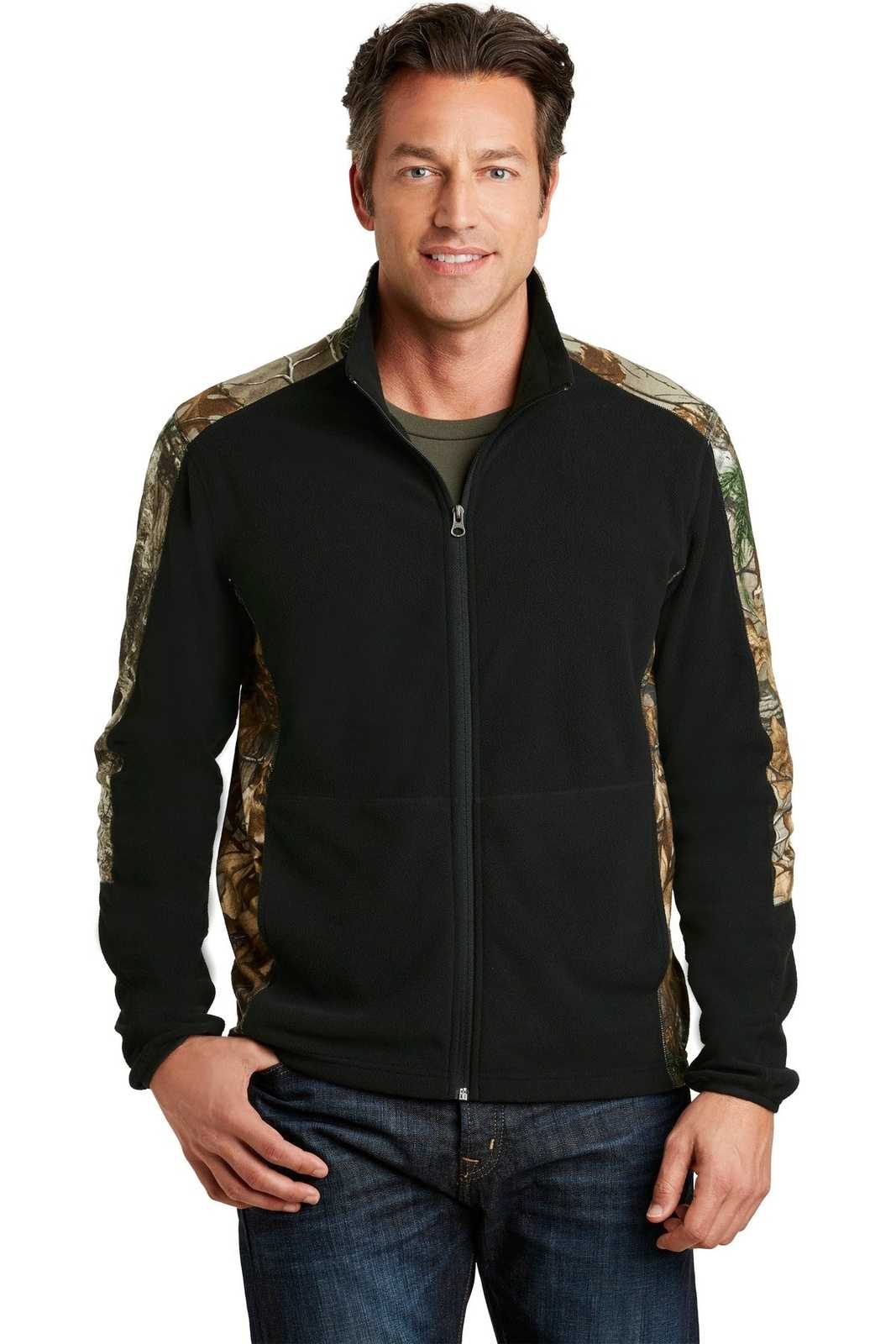 Port Authority F230C Camouflage Microfleece Full-Zip Jacket - Black Realtree Xtra - HIT a Double - 1