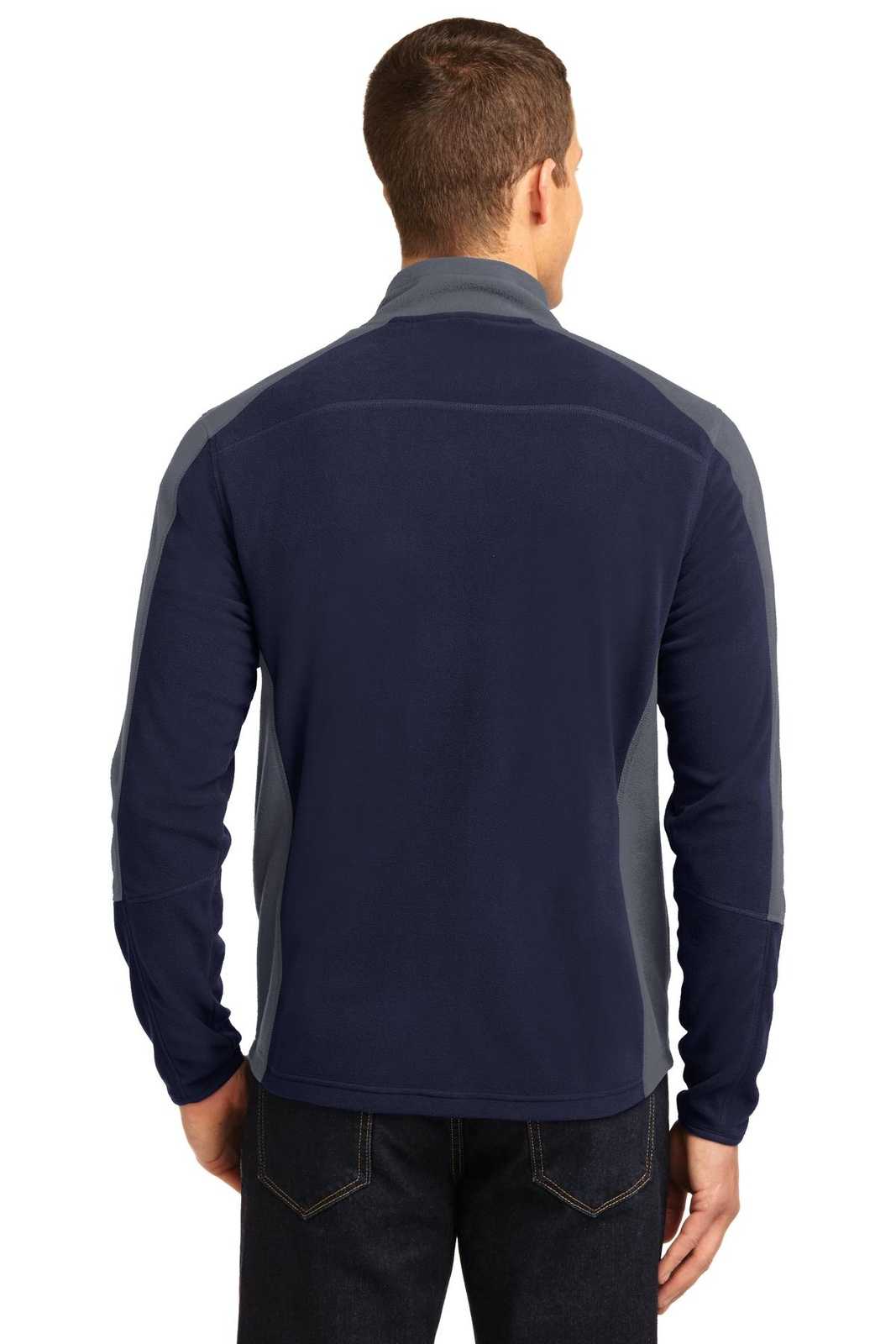 Port Authority F230 Colorblock Microfleece Jacket - True Navy Pearl Gray - HIT a Double - 2