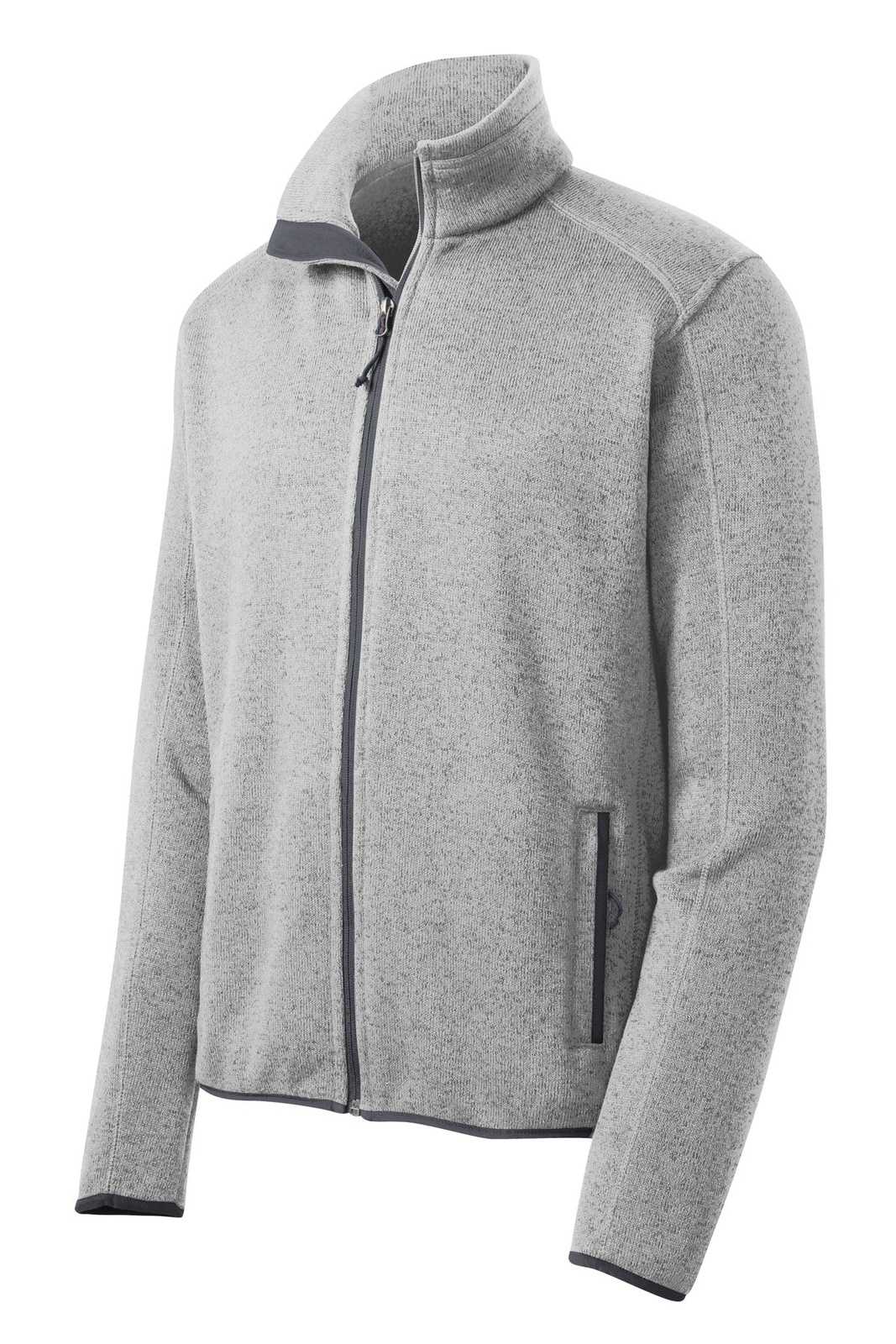 Port Authority F232 Sweater Fleece Jacket - Gray Heather - HIT a Double - 5