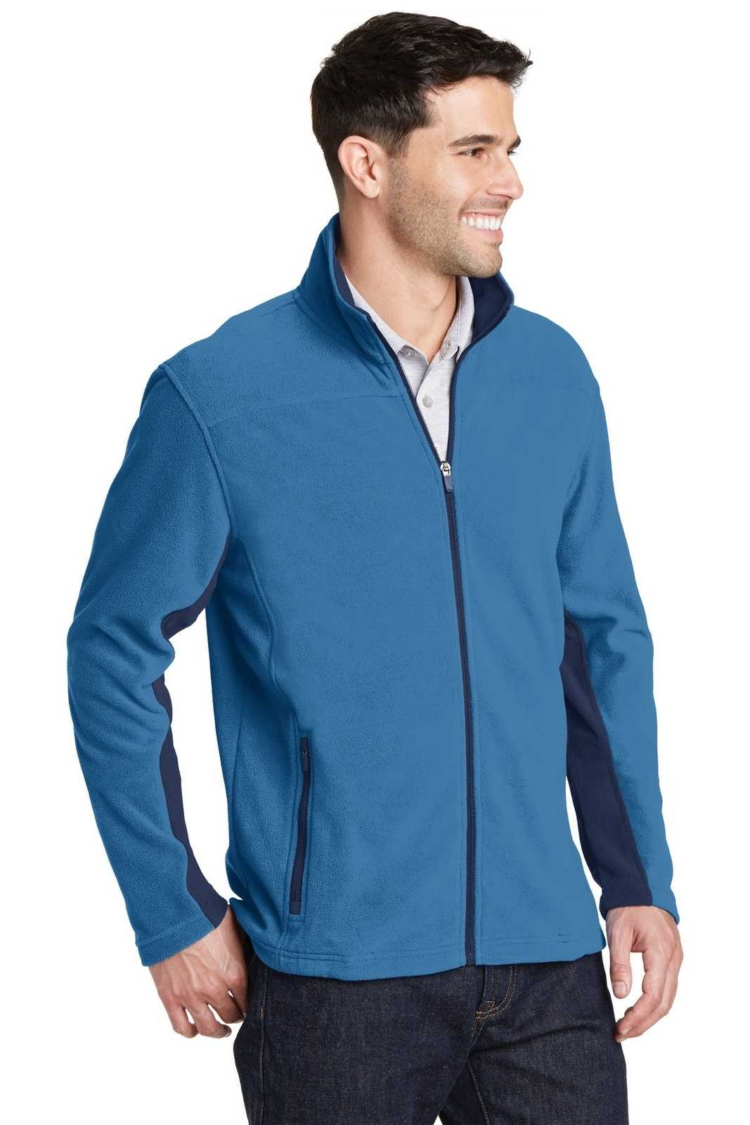 Port Authority F233 Summit Fleece Full-Zip Jacket - Regal Blue Dress Blue Navy - HIT a Double - 4
