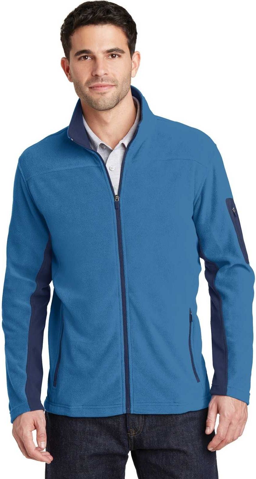 Port Authority F233 Summit Fleece Full-Zip Jacket - Regal Blue Dress Blue Navy - HIT a Double - 1