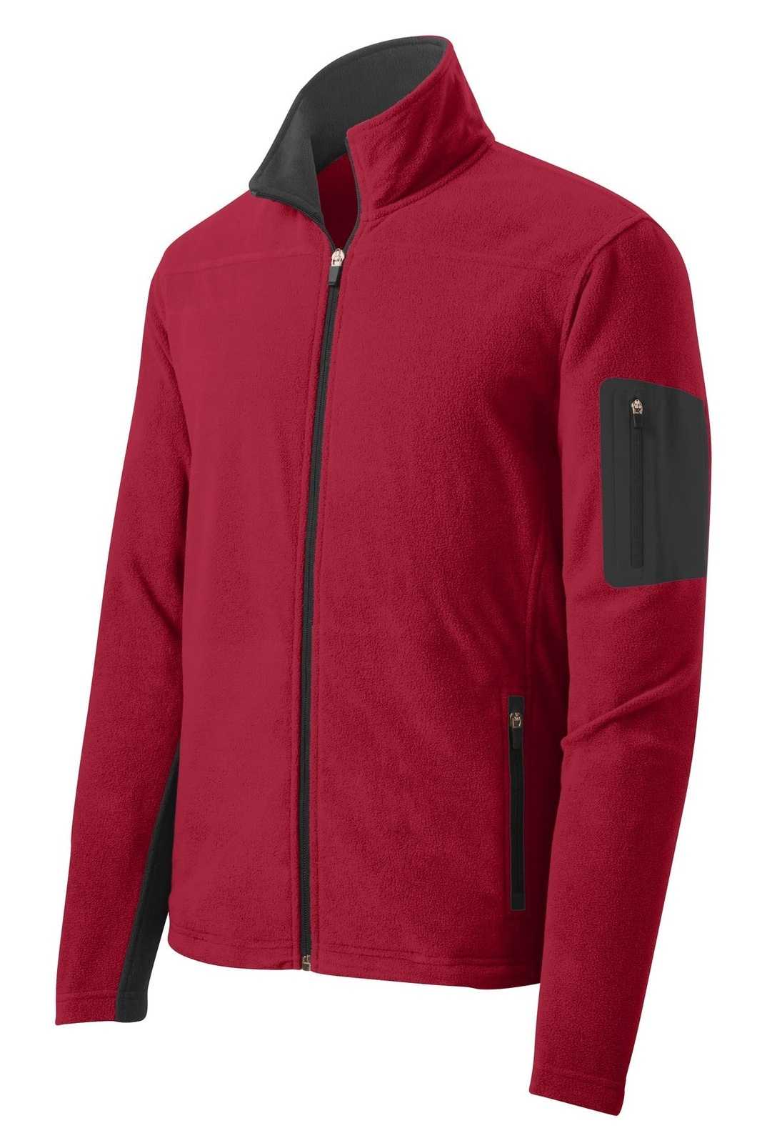 Port Authority F233 Summit Fleece Full-Zip Jacket - Rich Red Black - HIT a Double - 5