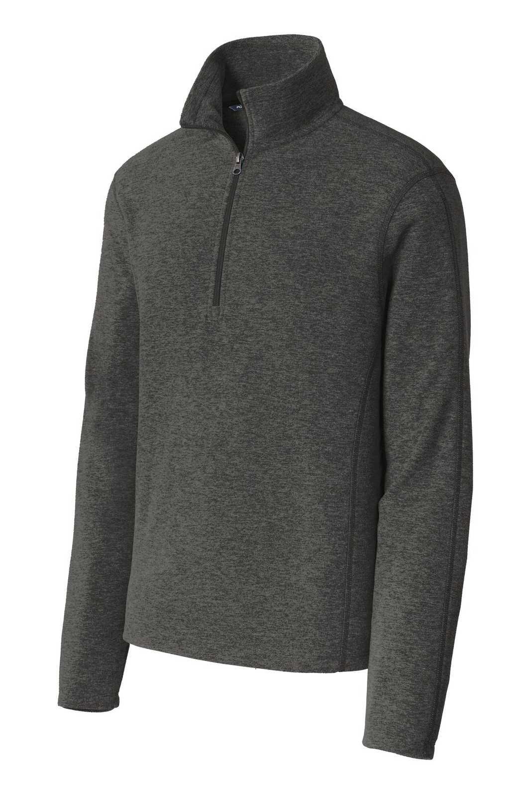 Port Authority F234 Heather Microfleece 1/2-Zip Pullover - Black Charcoal Heather - HIT a Double - 5