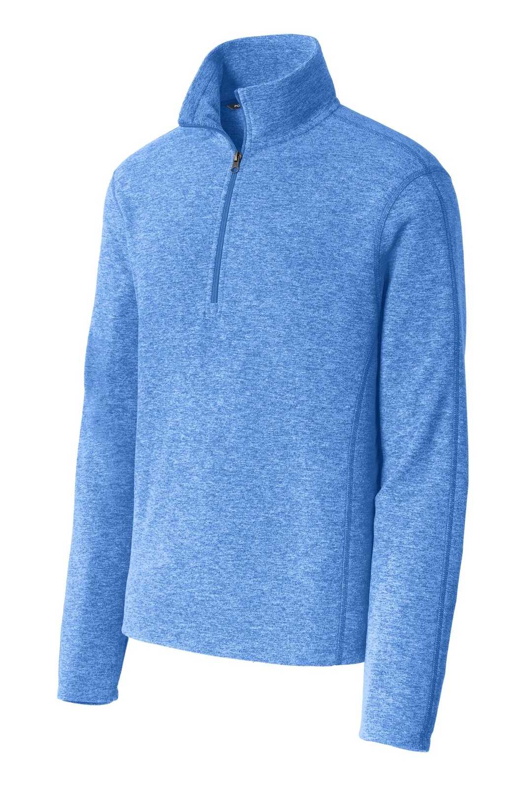 Port Authority F234 Heather Microfleece 1/2-Zip Pullover - Light Royal Heather - HIT a Double - 5
