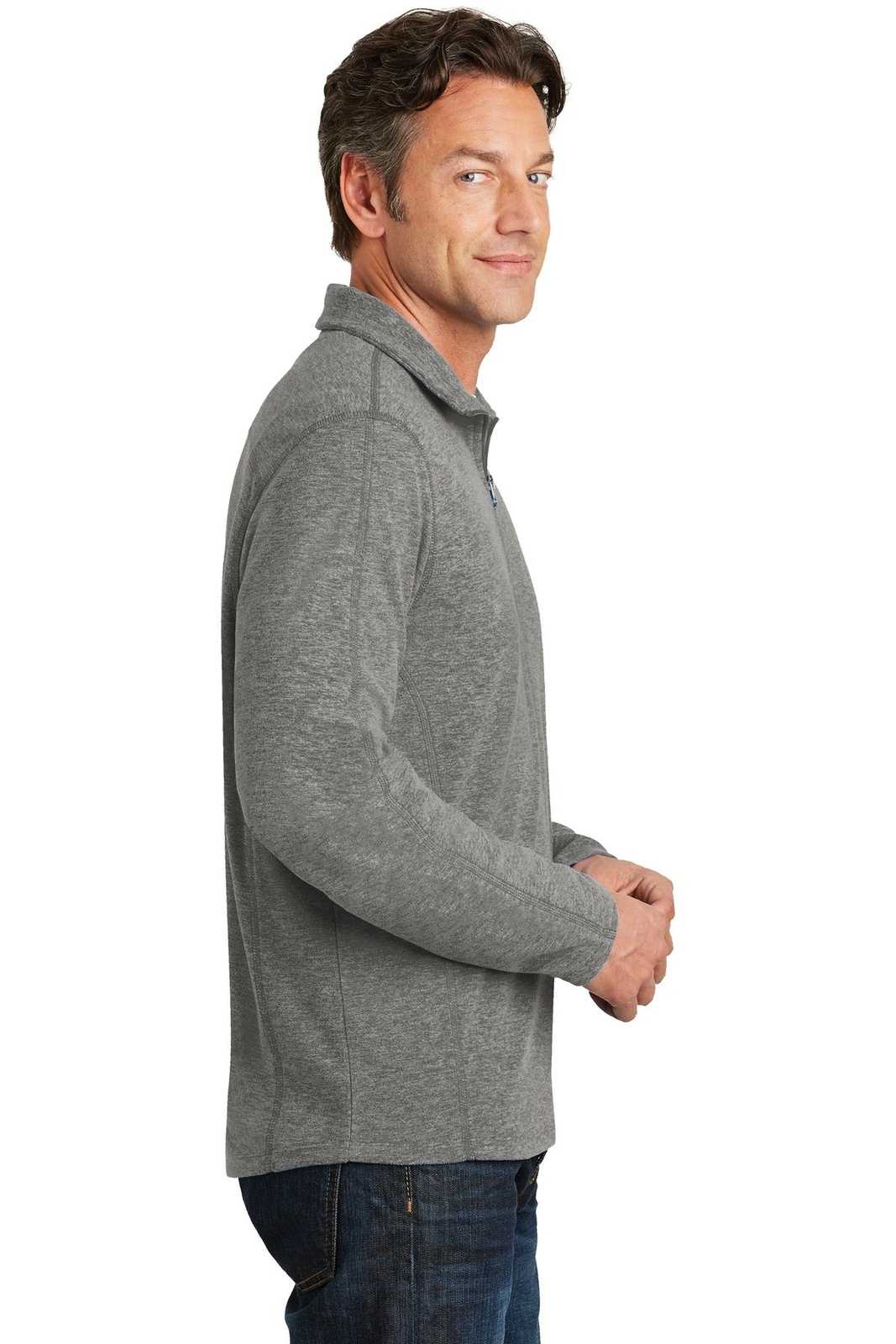Port Authority F234 Heather Microfleece 1/2-Zip Pullover - Pearl Gray Heather - HIT a Double - 3