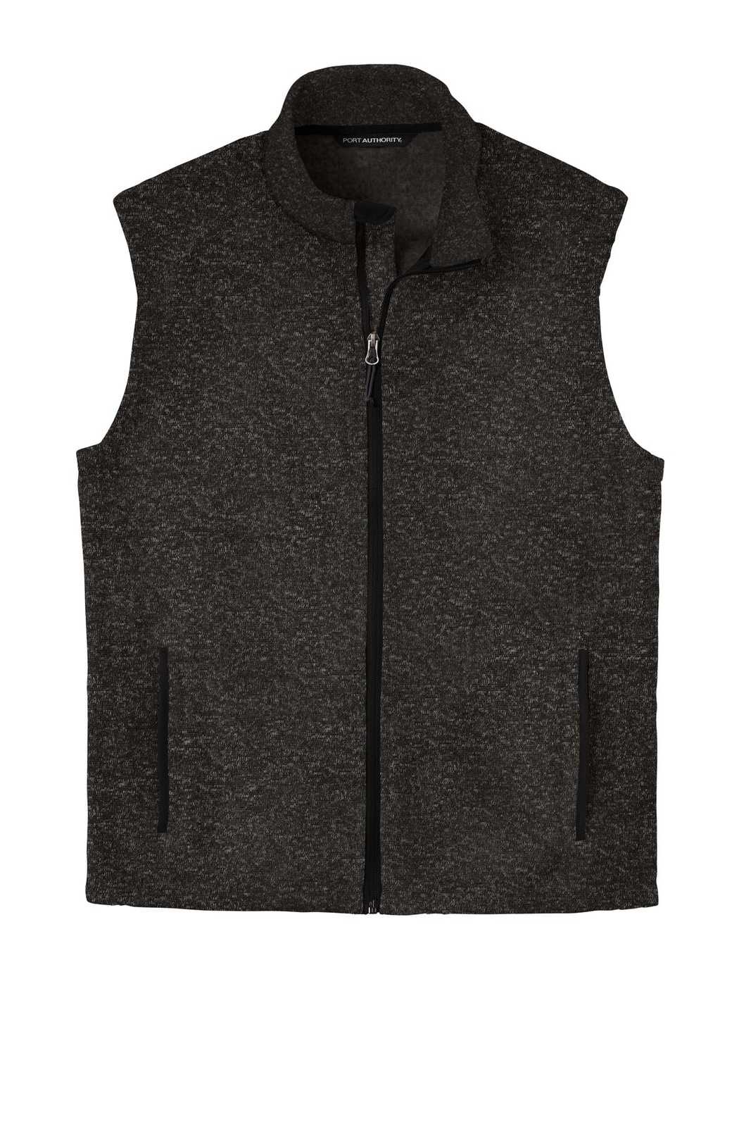 Port Authority F236 Sweater Fleece Vest - Black Heather - HIT a Double - 5