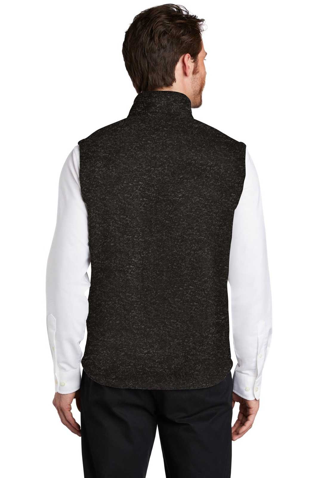 Port Authority F236 Sweater Fleece Vest - Black Heather - HIT a Double - 2