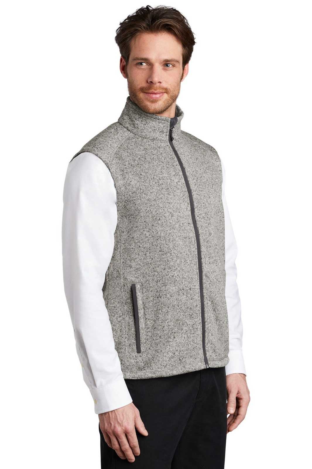 Port Authority F236 Sweater Fleece Vest - Gray Heather - HIT a Double - 4