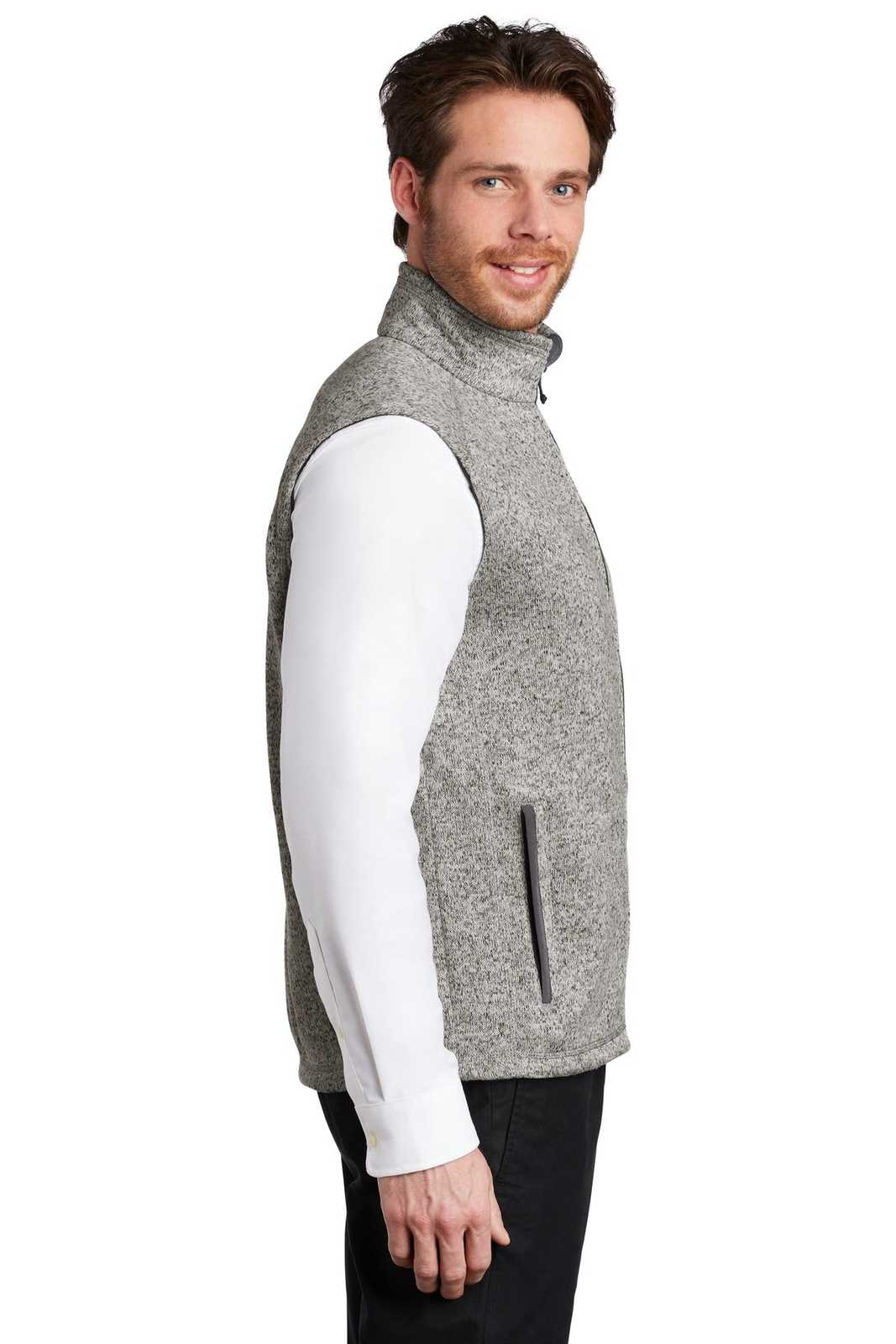 Port Authority F236 Sweater Fleece Vest - Gray Heather - HIT a Double - 3