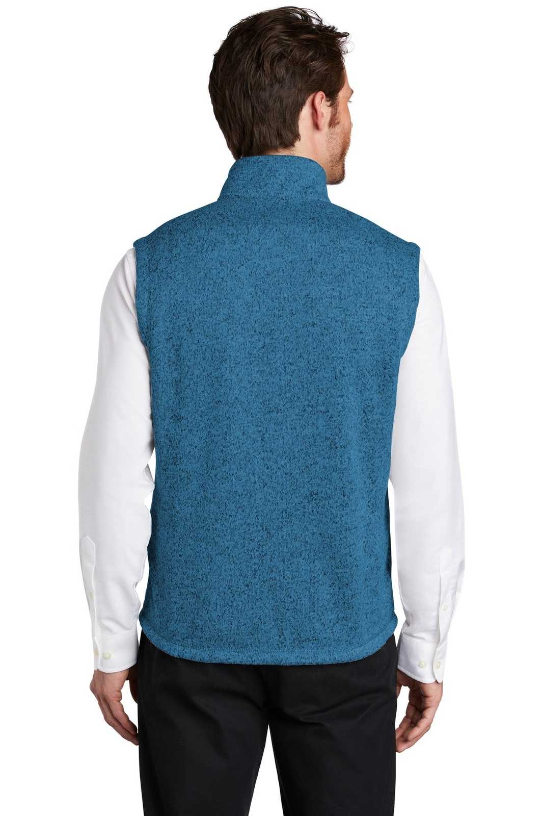 Port Authority F236 Sweater Fleece Vest - Medium Blue Heather - HIT a Double - 2