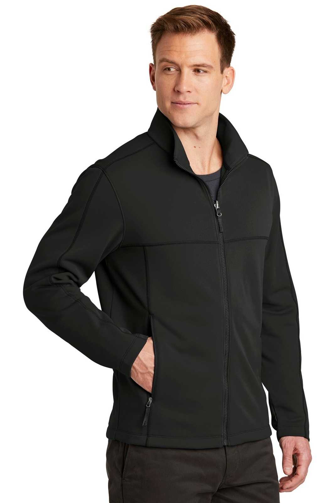 Port Authority F904 Collective Smooth Fleece Jacket - Deep Black - HIT a Double - 4